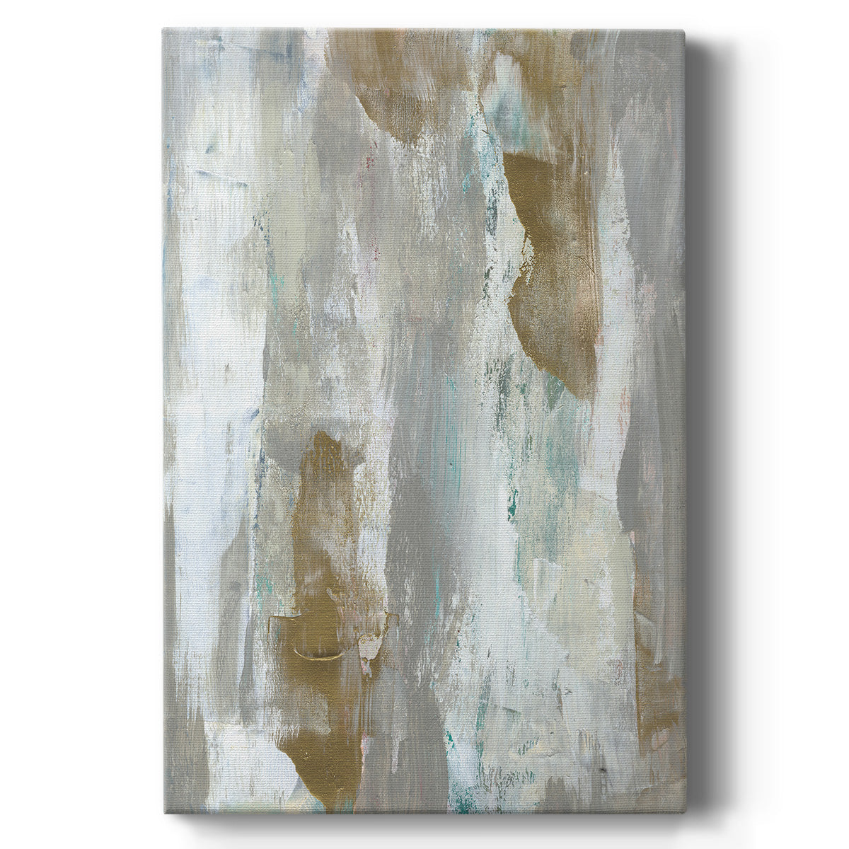 Textured Neutrals & Gold I Premium Gallery Wrapped Canvas - Ready to Hang