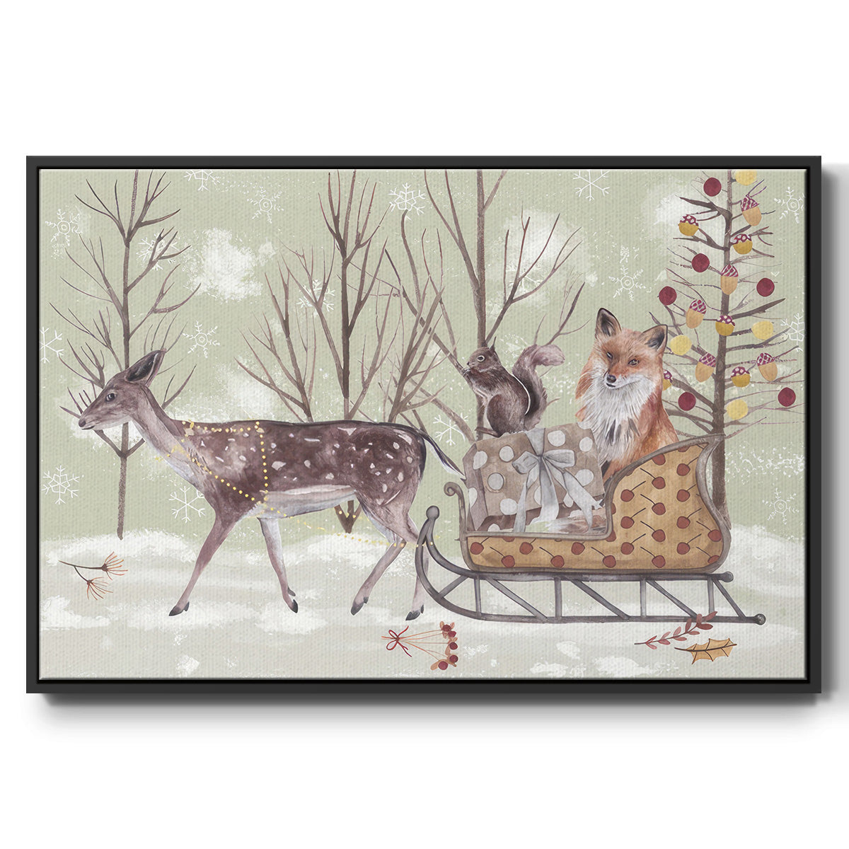 Christmas Time Collection A - Floater Framed Canvas Print