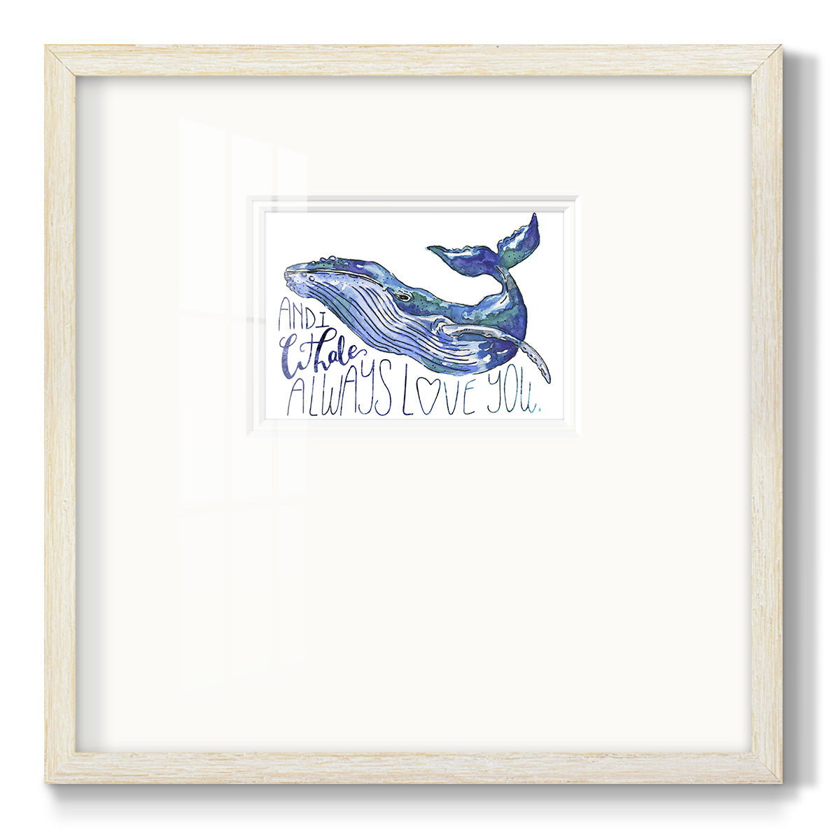 Whale Love I Premium Framed Print Double Matboard