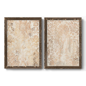 Walnut Damask III - Premium Framed Canvas 2 Piece Set - Ready to Hang