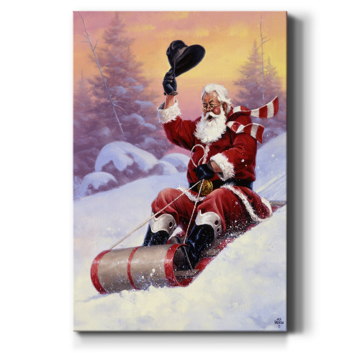 Here Comes Santa Premium Gallery Wrapped Canvas - Ready to Hang