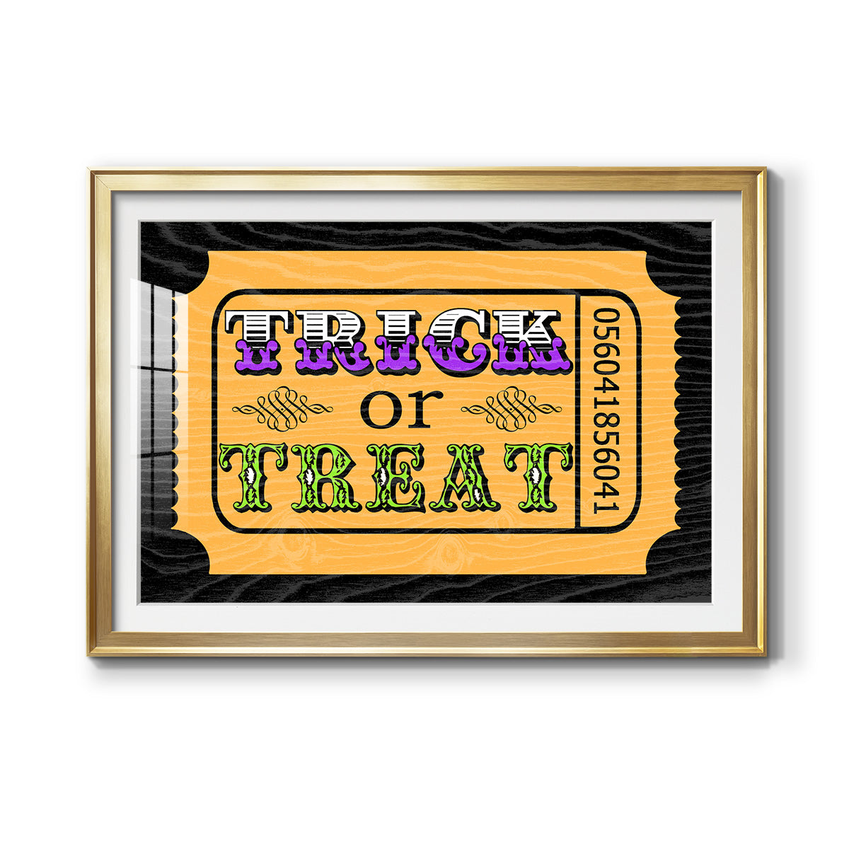 Trick or Treat Ticket - Modern Framed Art Print