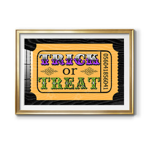 Trick or Treat Ticket - Modern Framed Art Print