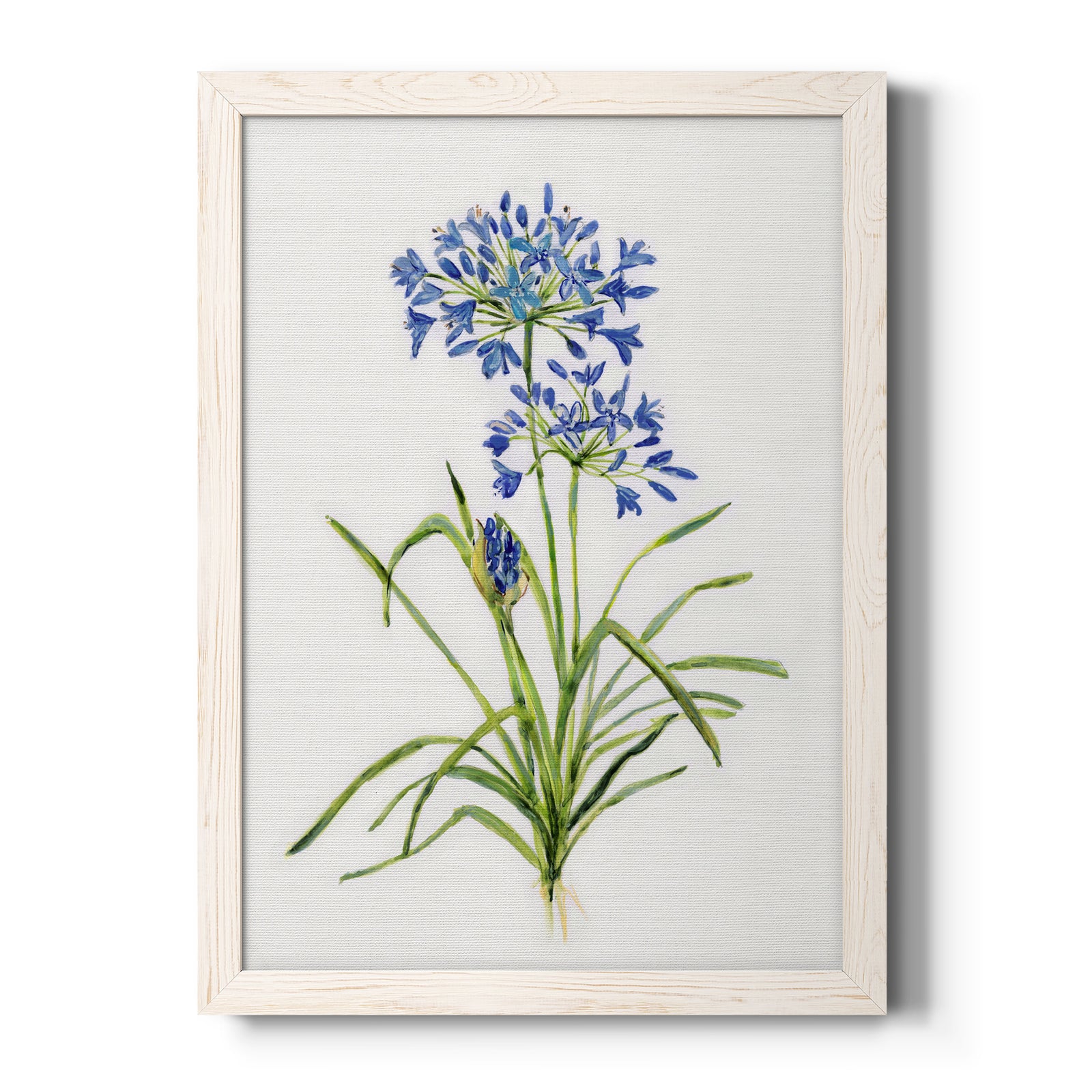 Blue Lively Botanical I - Barnwood Framed Canvas Print