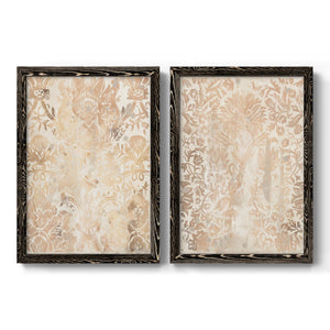 Walnut Damask III - Premium Framed Canvas 2 Piece Set - Ready to Hang