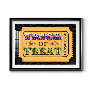 Trick or Treat Ticket - Modern Framed Art Print