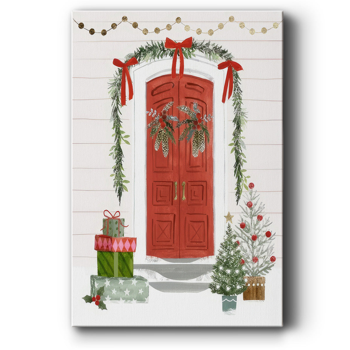 Festive Front Door II - Canvas Art Print