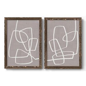 Linen Roundabout I - Barnwood Framed Canvas Set