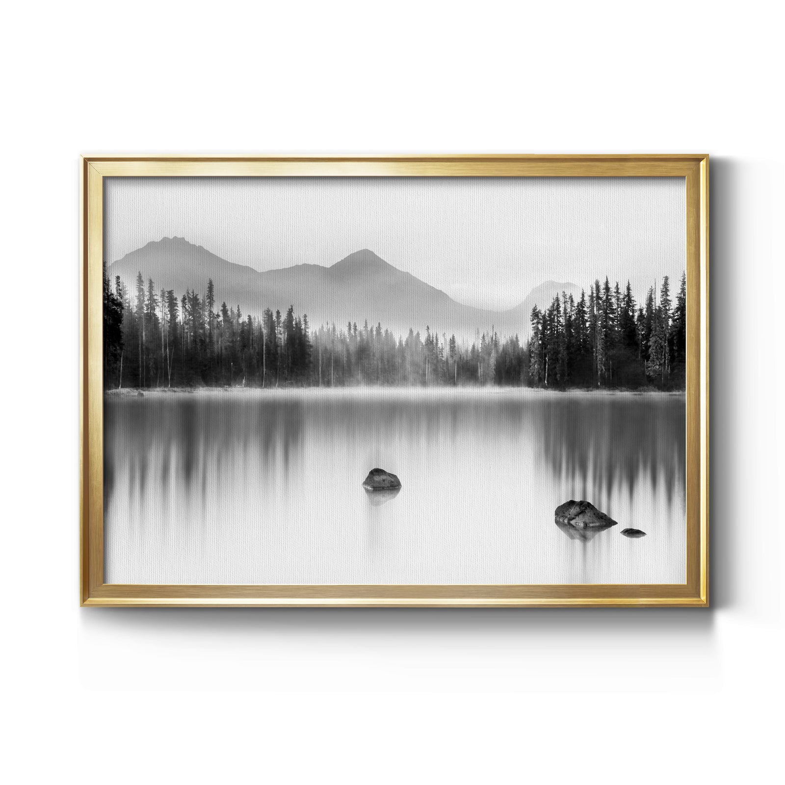 Mountain Reflection - Modern Framed Canvas Print