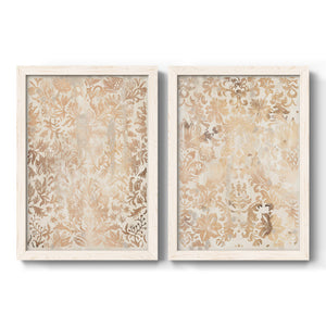 Walnut Damask I - Premium Framed Canvas 2 Piece Set - Ready to Hang