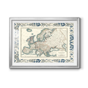 Bordered Map of Europe Premium Framed Print - Ready to Hang