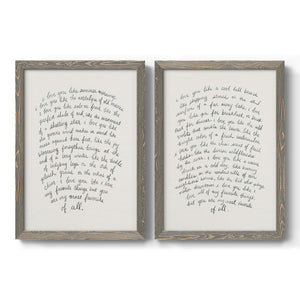 Letter to a Lover I - Barnwood Framed Canvas Set