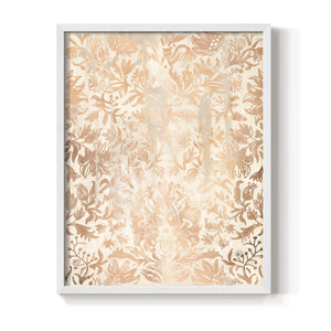 Walnut Damask I - Restickable Framed Art Print