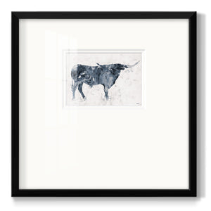 Long Horn Alt V2 Premium Framed Print Double Matboard