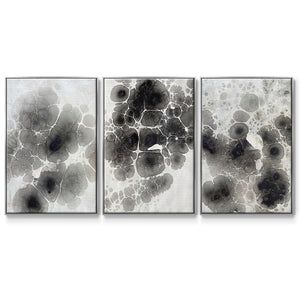 Marbling X - Framed Premium Gallery Wrapped Canvas L Frame 3 Piece Set - Ready to Hang