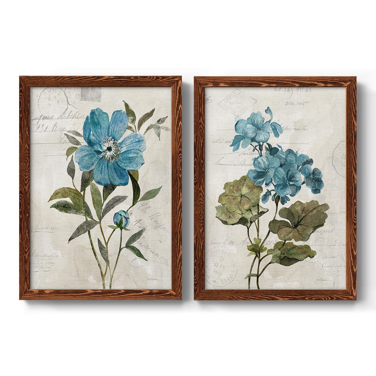 Linen Peony - Premium Framed Canvas 2 Piece Set - Ready to Hang