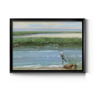 Wading at Dusk - Modern Framed Canvas Print
