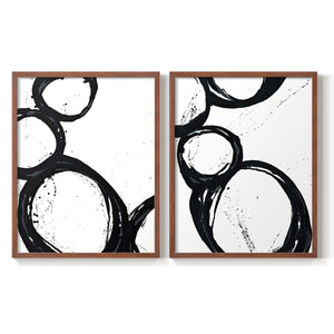 Colorful geometric landscape artwork depicting a coastal view with blue waters and green hills during daytime