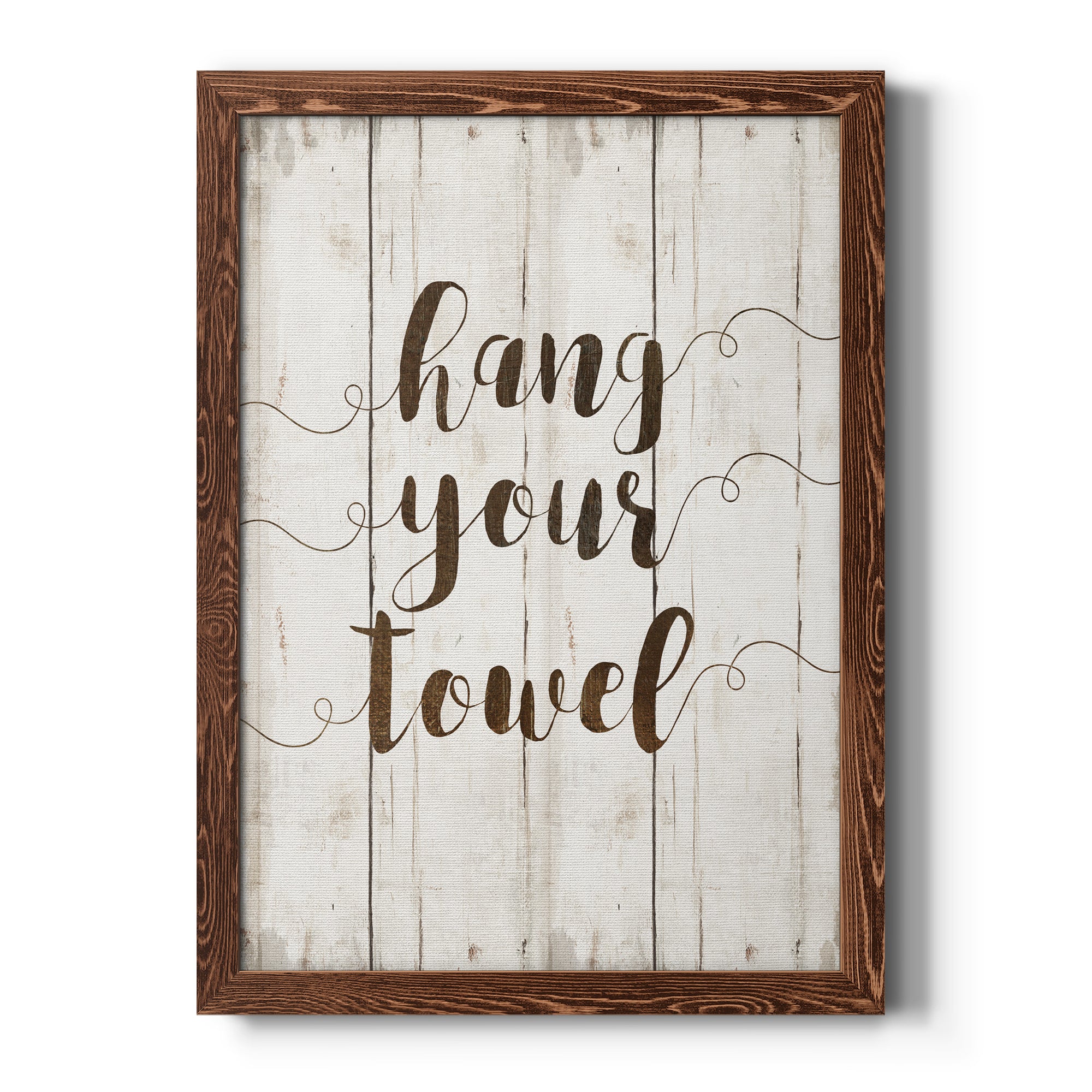 Hang Your Towel - Premium Canvas Framed in Barnwood - Ready to Hang