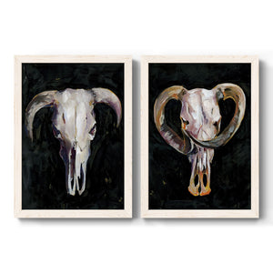 Horned Skull I - Premium Framed Canvas 2 Piece Set - Ready to Hang