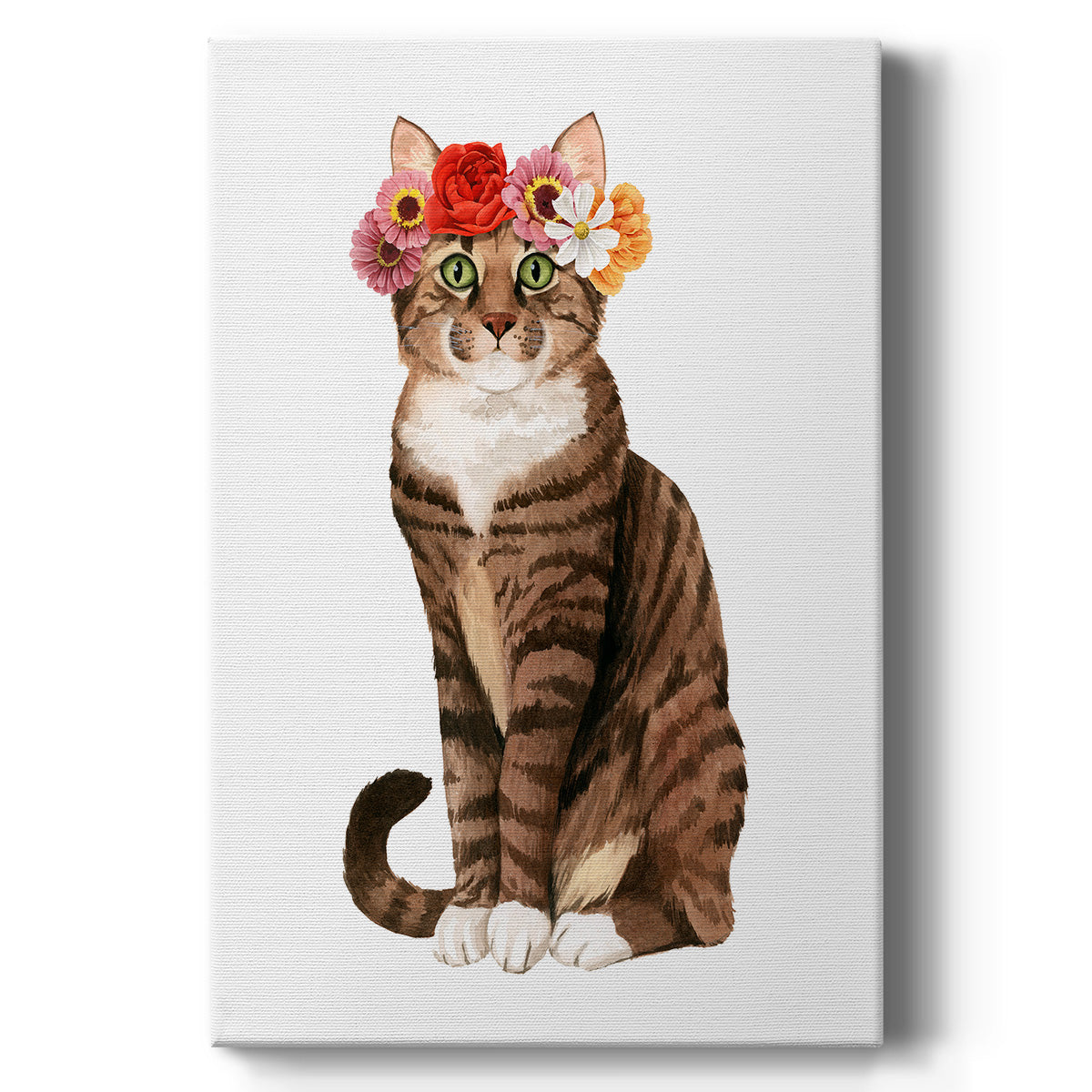 Flower Crown Cats II - Canvas Art Print