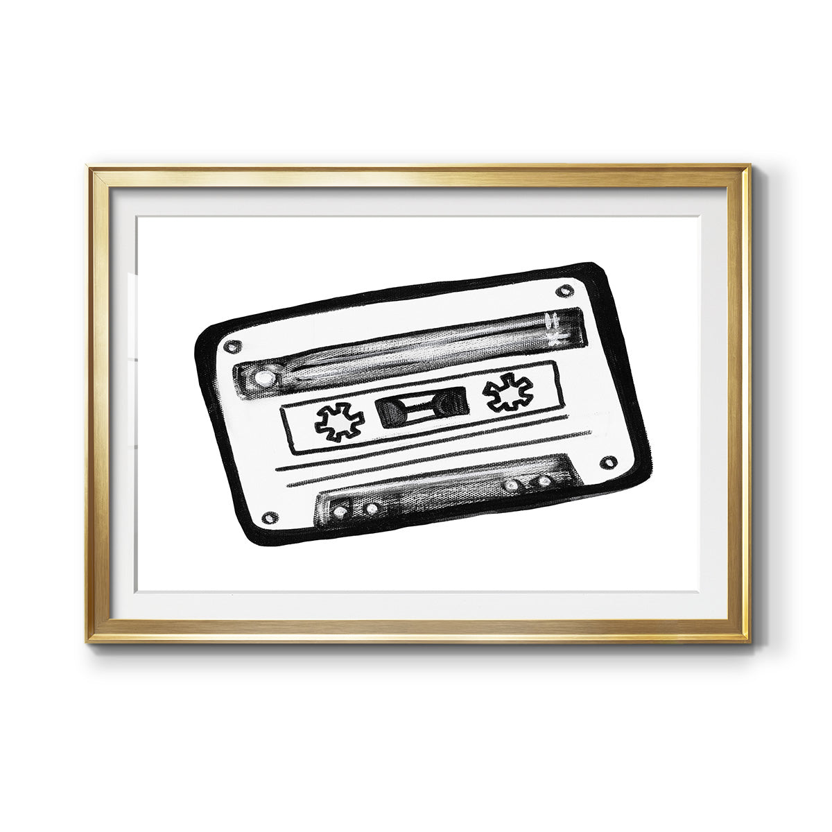 Cassette Sketch - Modern Framed Art Print