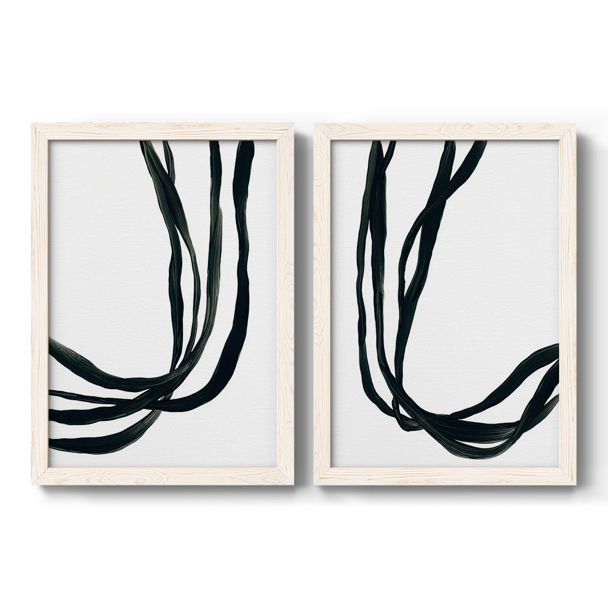 Onyx Ribbon I - Premium Framed Canvas 2 Piece Set - Ready to Hang
