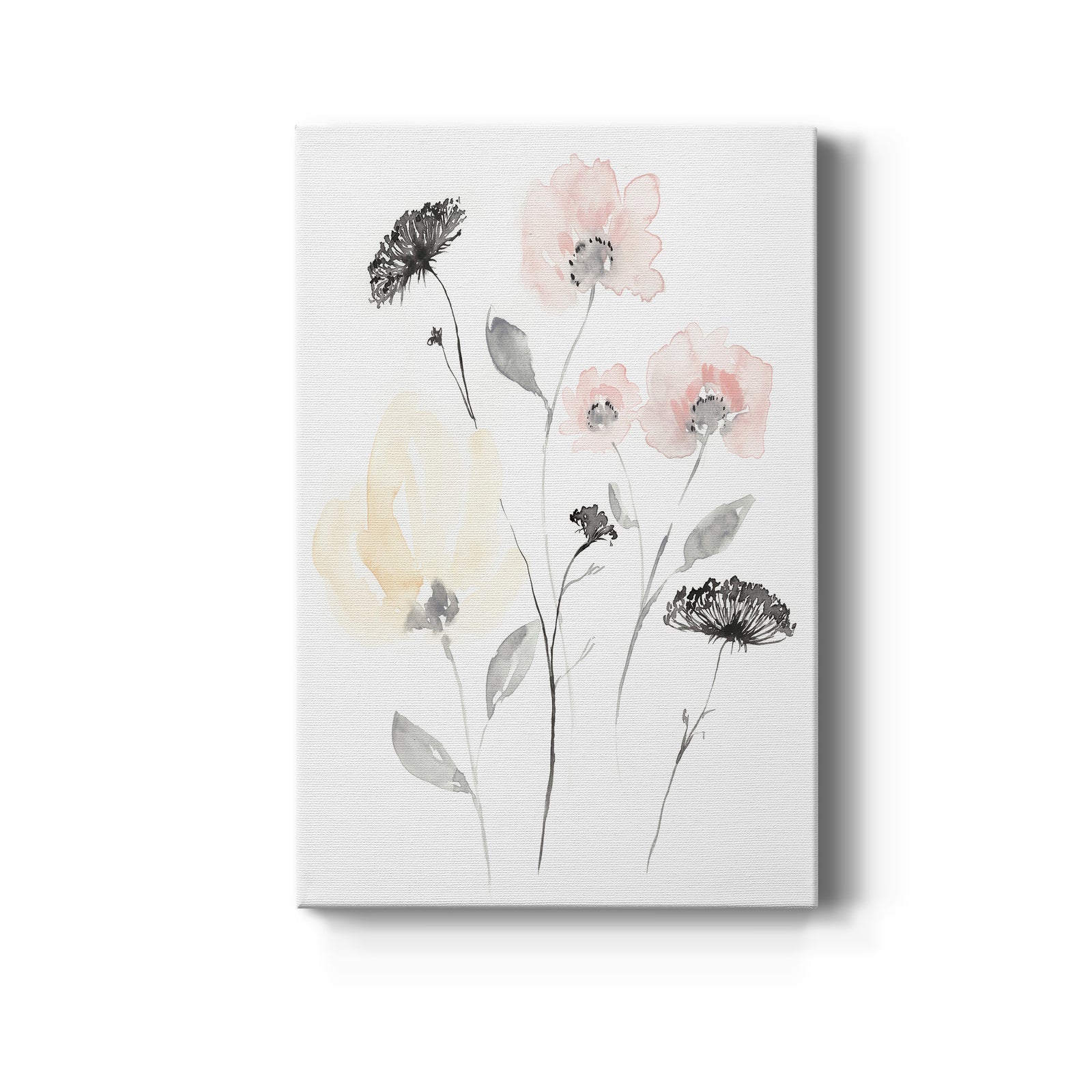 Blush & Black Wildflowers II - Canvas Art Print