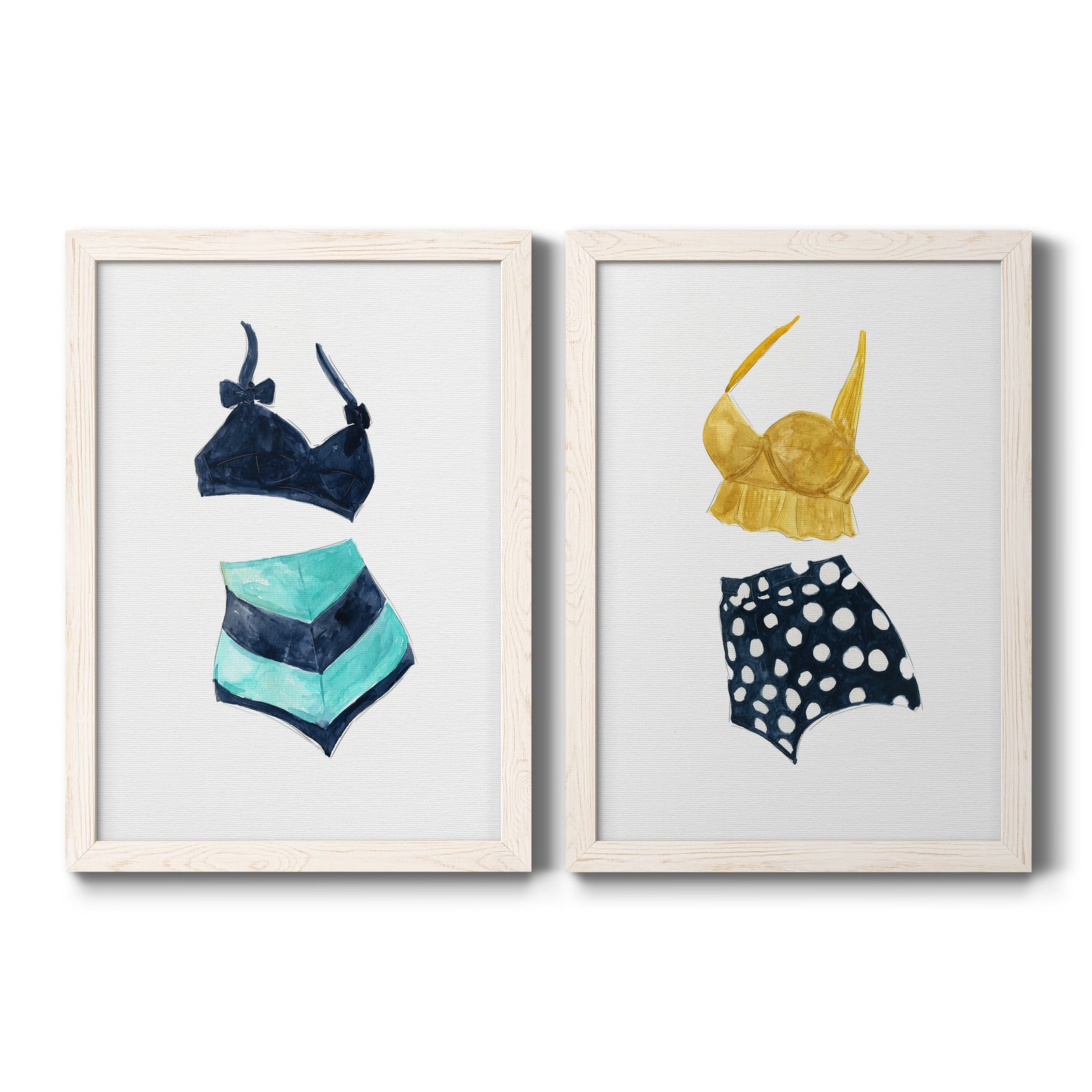 Vintage Swimwear III- Premium Framed Canvas in Barnwood - Ready to Hang