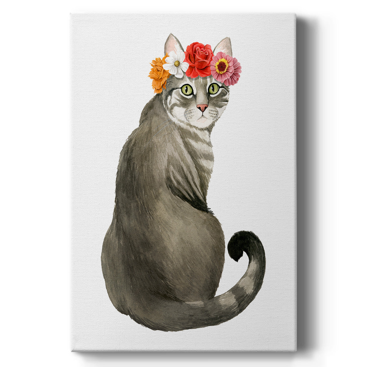 Flower Crown Cats I - Canvas Art Print