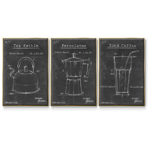 Morning Routine I - Framed Premium Gallery Wrapped Canvas L Frame 3 Piece Set - Ready to Hang