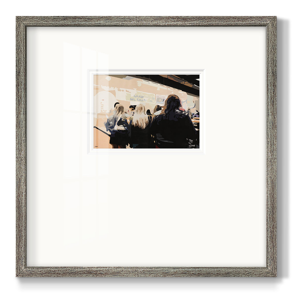 Late Night Queue Premium Framed Print Double Matboard