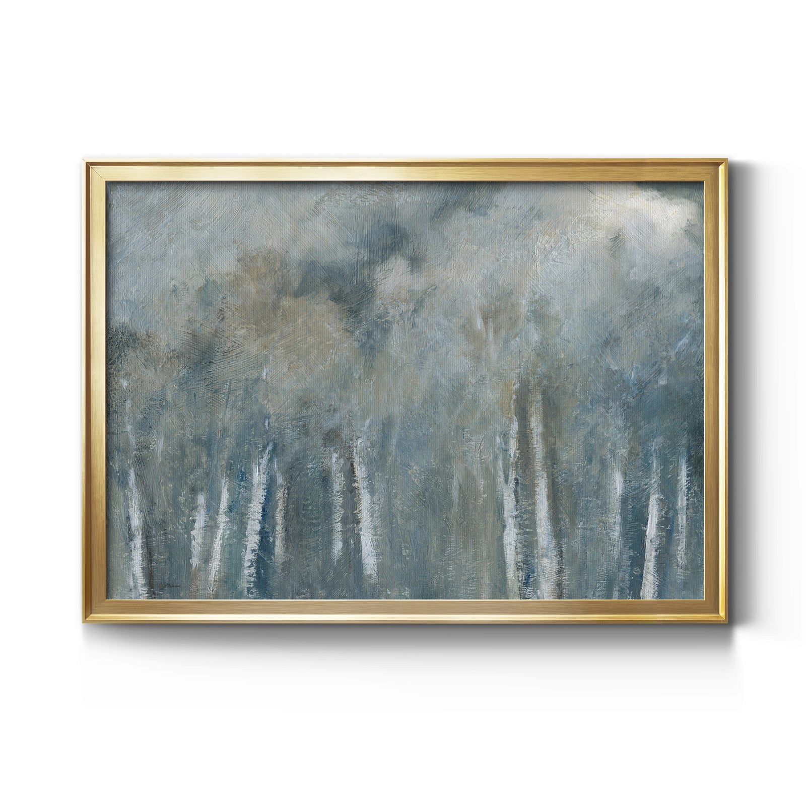 Birch Solitude - Modern Framed Canvas Print