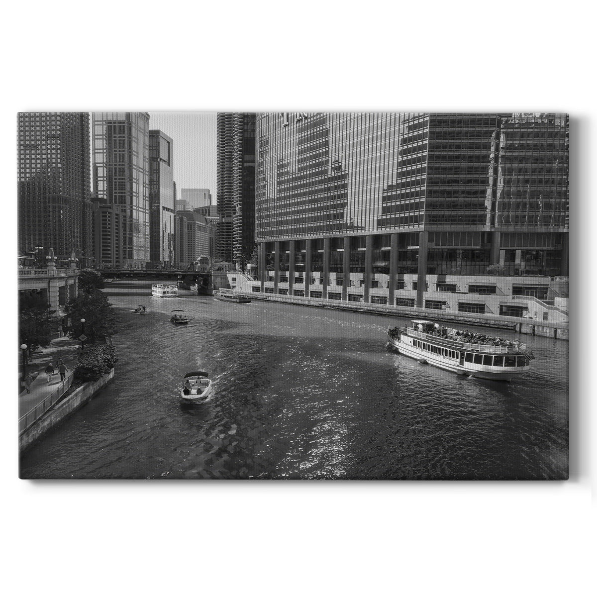 Vintage Chicago River - Canvas Art Print