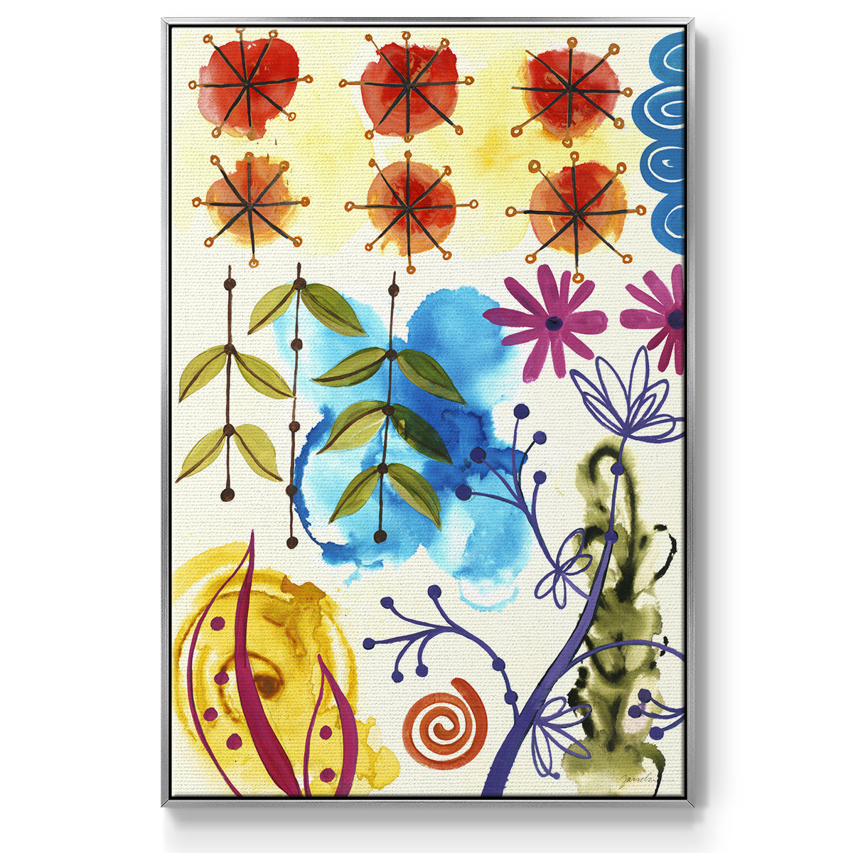 Flower Power II - Framed Premium Gallery Wrapped Canvas L Frame - Ready to Hang