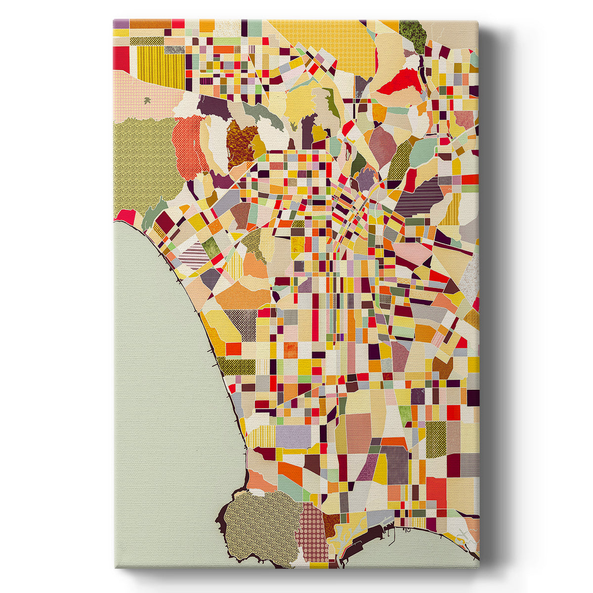 Modern Los Angeles Map Premium Gallery Wrapped Canvas - Ready to Hang