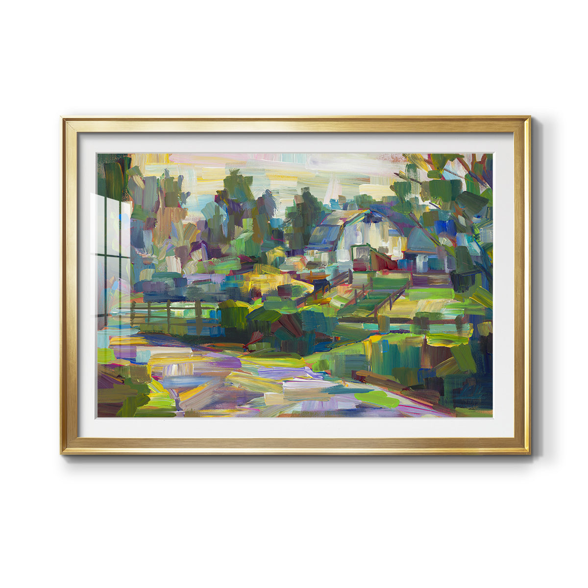 White Barn - Modern Framed Art Print