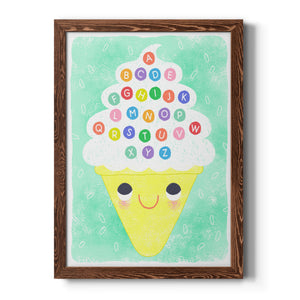 Ice Cream Alphabet - Premium Canvas Framed in Barnwood - Ready to Hang