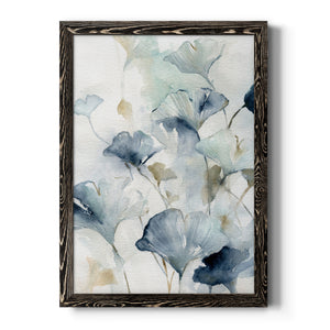 Indigo Ginkgo II - Premium Canvas Framed in Barnwood - Ready to Hang