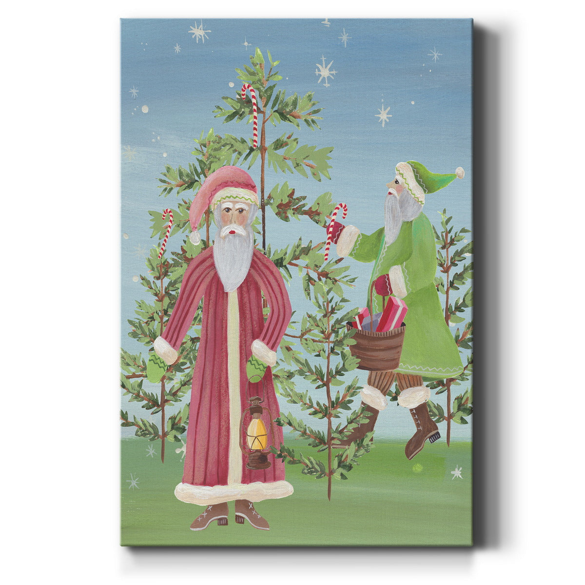 Folksy Father Christmas I Premium Gallery Wrapped Canvas - Ready to Hang