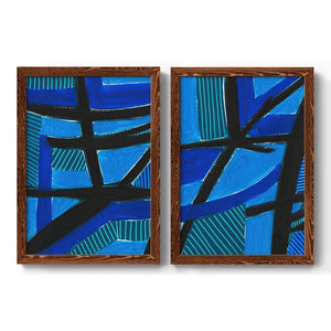 Involved Blues I - Barnwood Framed Canvas Set