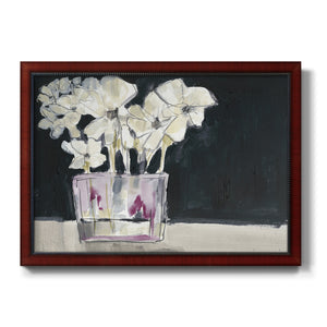 White Flowers in Fuchsia II Premium Framed Canvas- Ready to Hang