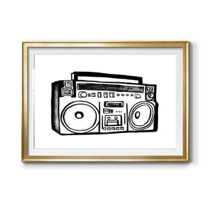 Boombox Sketch - Modern Framed Art Print
