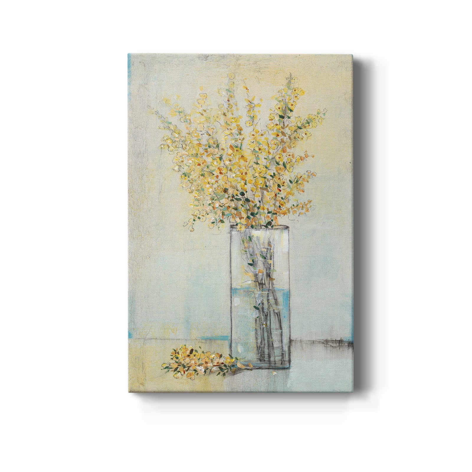Yellow Spray in Vase I - Canvas Art Print