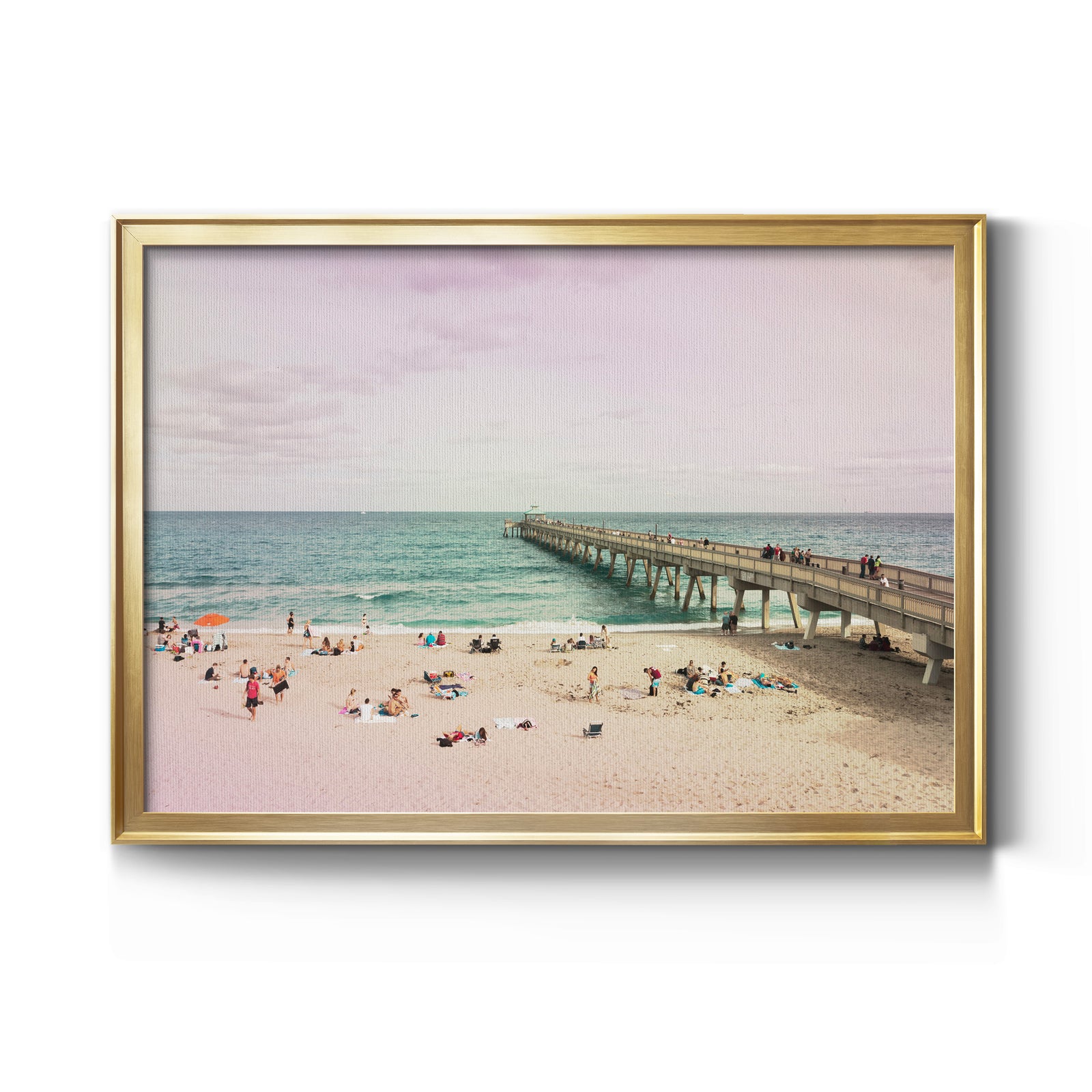 Deerfield Beach - Modern Framed Canvas Print
