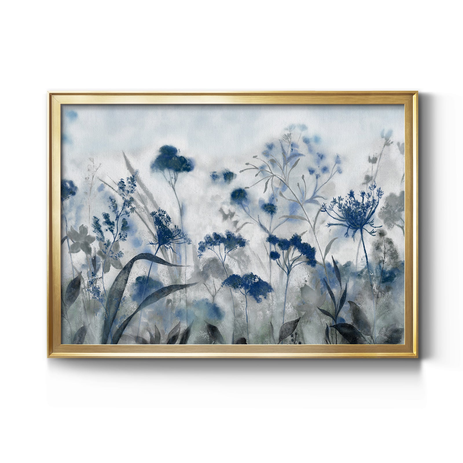 Inky Indigo - Modern Framed Canvas Print