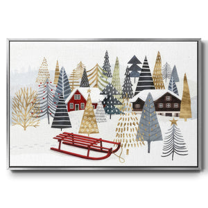 Christmas Chalet Collection A - Framed Gallery Wrapped Canvas in Floating Frame