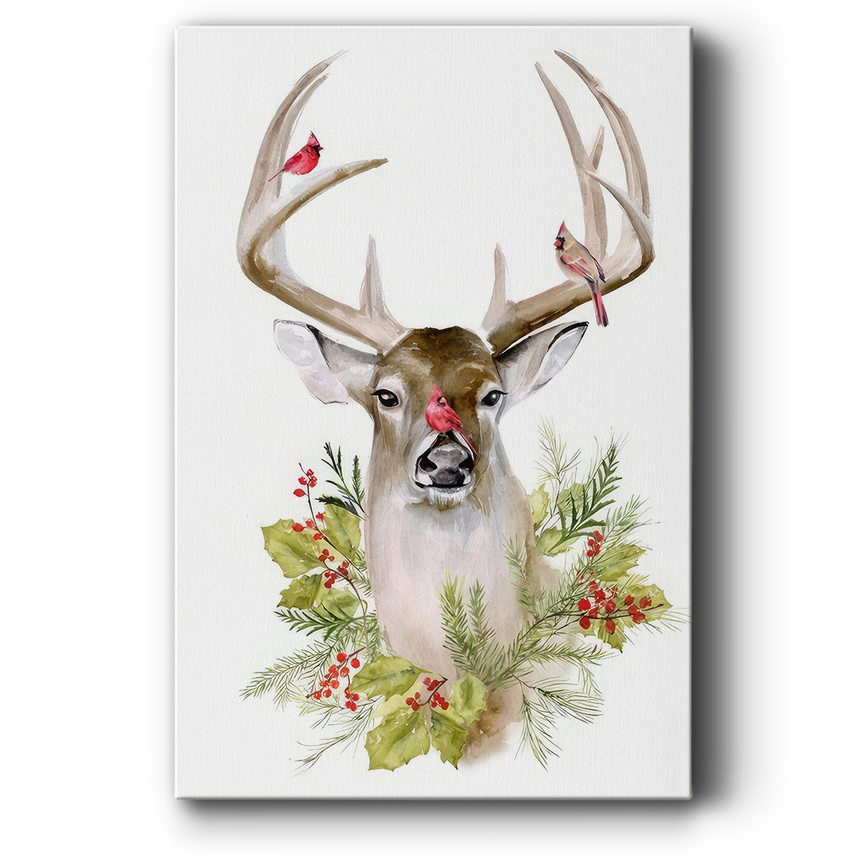 Holiday Deer Collection B - Canvas Art Print