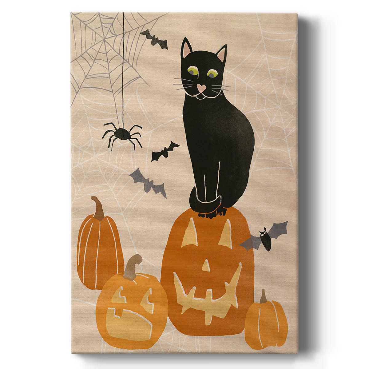 Pumpkin Patch Cats II Premium Gallery Wrapped Canvas - Ready to Hang