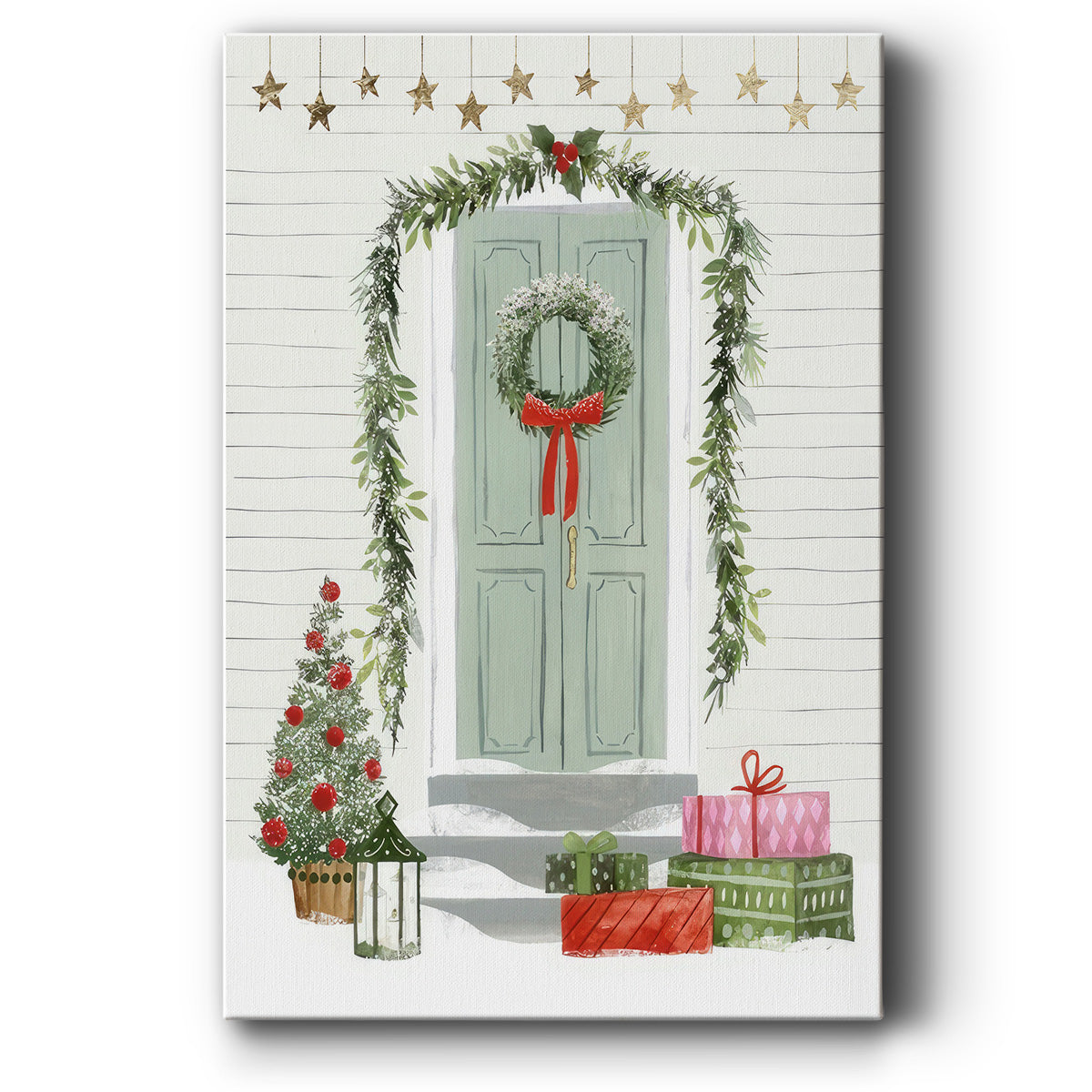 Festive Front Door I - Canvas Art Print